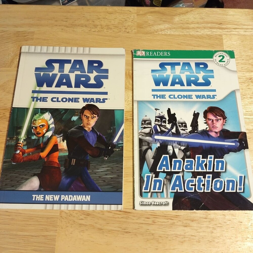 Star Wars The Clone Wars Books Set Of 2: The New Padawan & Anakin In Action! DK